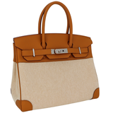 Hermès 30cm Birkin Biscuit Toile/Swift Leather Palladium Hardware