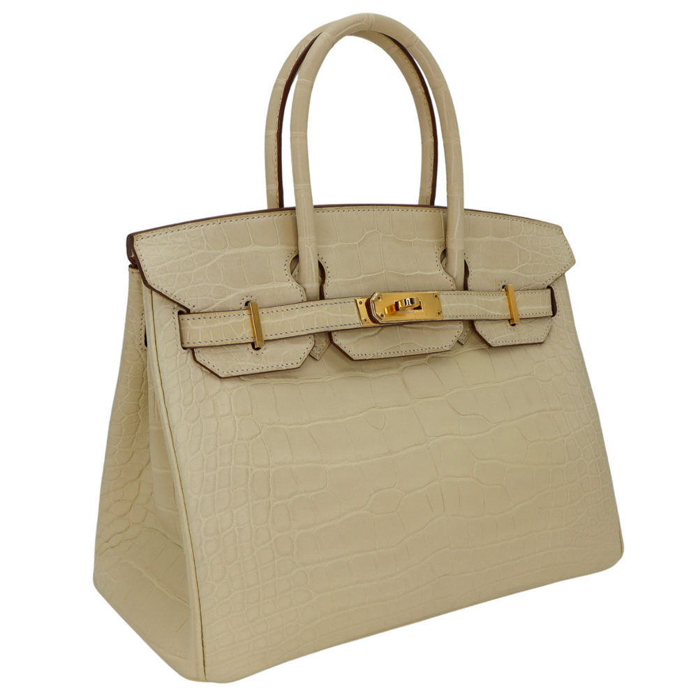 Hermès 30cm Birkin Vanille Matte Alligator Gold Hardware – Privé