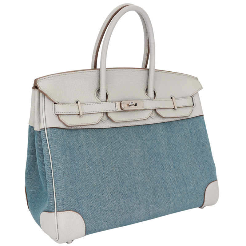 Hermès 35cm Birkin Gris Denim/Togo Leather Palladium Hardware