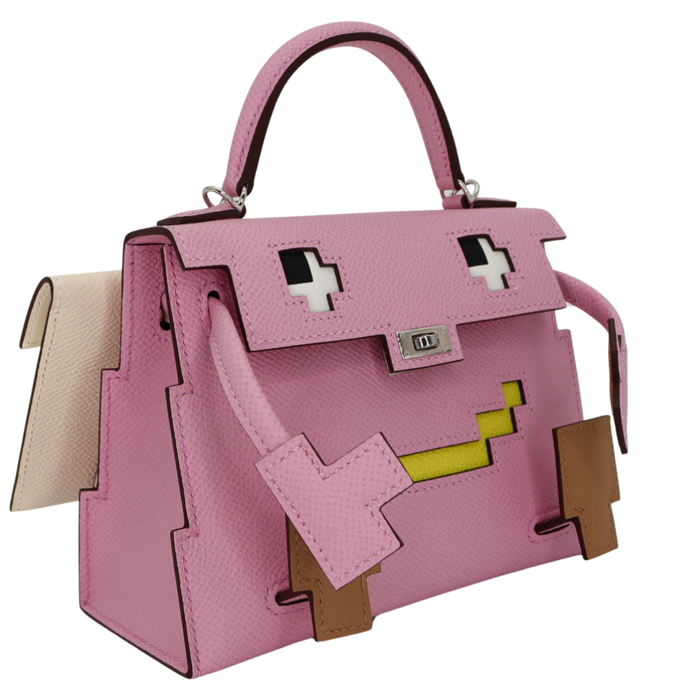 Hermès Kelly Doll Picto Mauve Sylvestre Epsom Leather Palladium