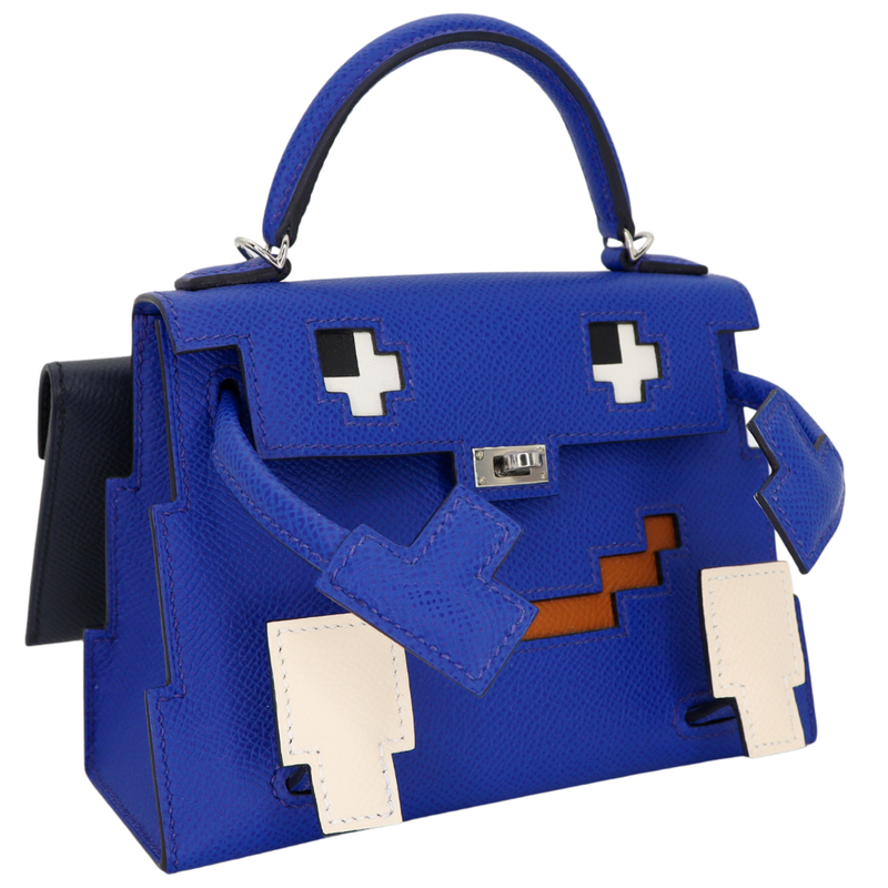 Hermès Kelly Doll Picto Bleu Royale Epsom Leather Palladium Hardware