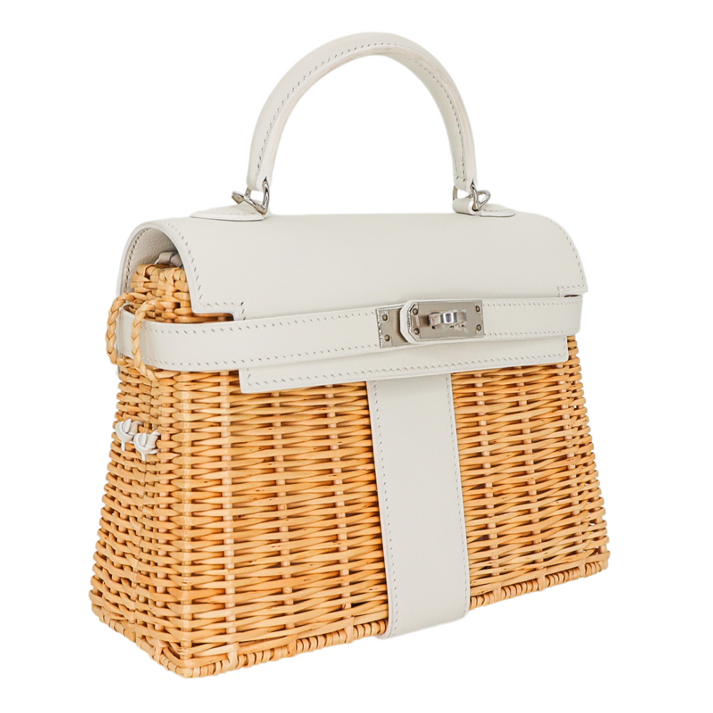 Hermès Kelly Mini Picnic White Swift Leather Palladium Hardware Hermès Kelly Mini Picnic White Swift Leather Palladium Hardware