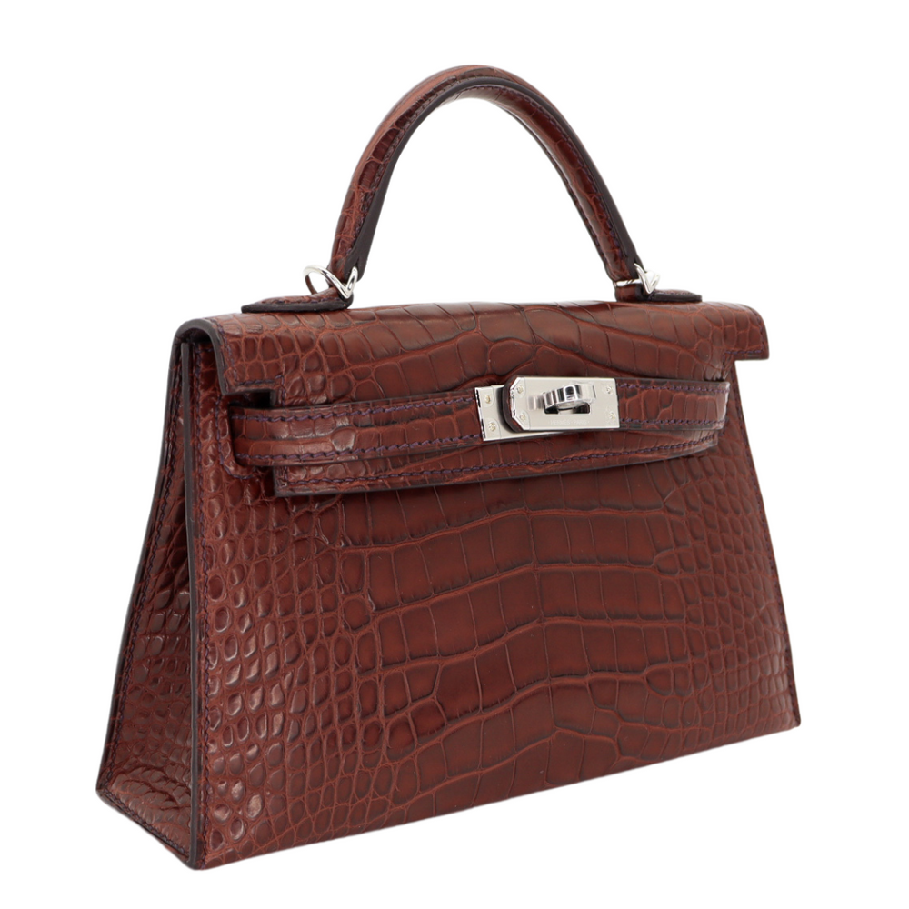 Hermès Mini Kelly II Havane Matte Alligator Palladium Hardware Hermès Mini Kelly II Havane Matte Alligator Palladium Hardware