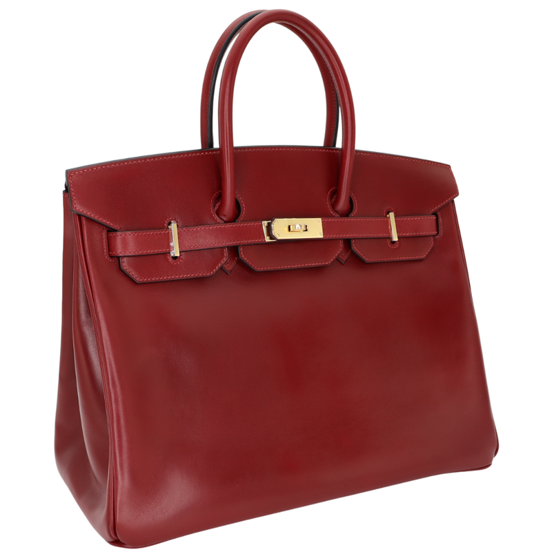 Hermès 35cm Birkin Rouge H Box Calf Leather Gold Hardware