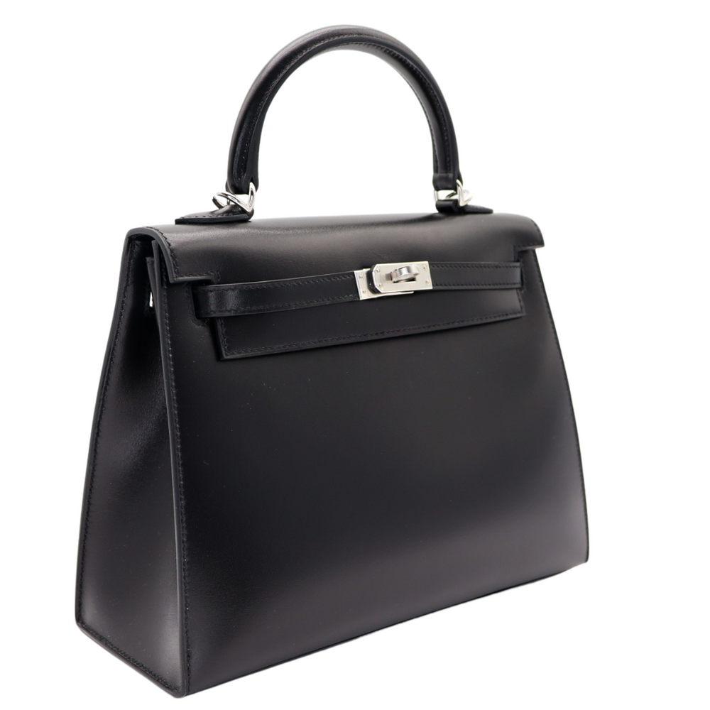 Hermès 25cm Kelly Sellier Black Box Calf Leather Gold Hardware