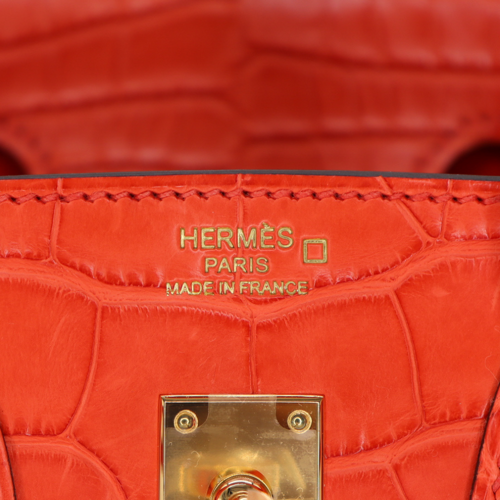Hermès 25cm Birkin Chai Matte Alligator Gold Hardware exclusive at