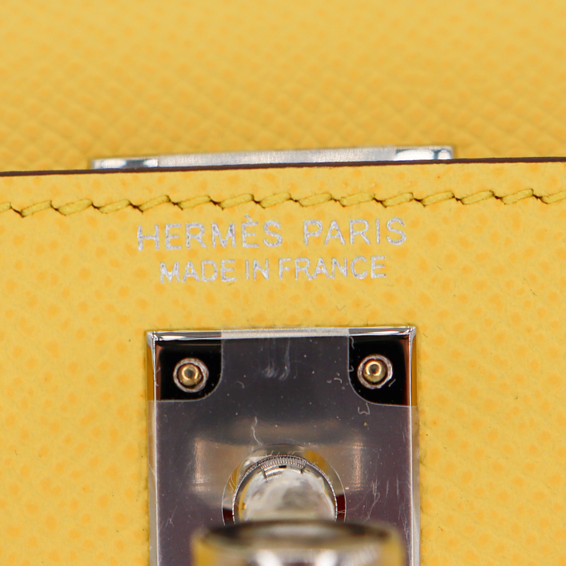 Hermès Kelly II Sellier Mini Jaune Mango Epsom Palladium Hardware