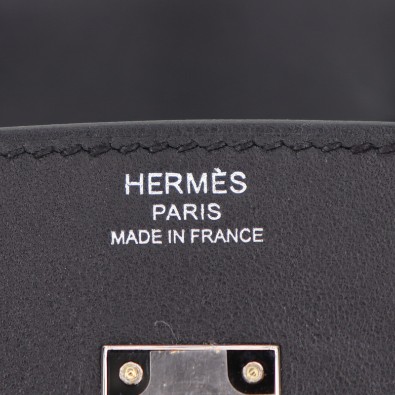 Hermès 25cm Birkin Quadrille Black Toile/Swift Leather Palladium Hardware
