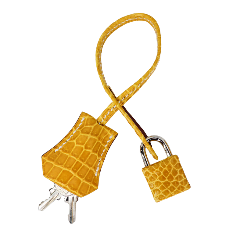 Hermès 30cm Birkin Ambre Shiny Porosus Crocodile Palladium Hardware