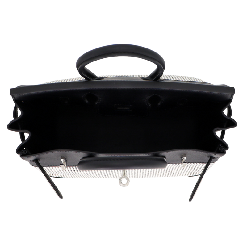 Hermès 25cm Birkin Quadrille Black Toile/Swift Leather Palladium Hardware
