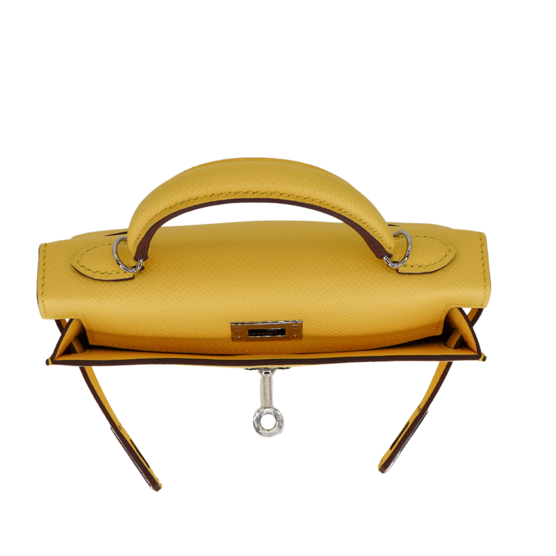 Hermès Kelly II Sellier Mini Jaune Mango Epsom Palladium Hardware