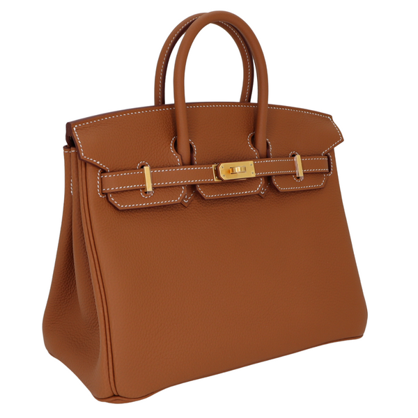 Hermès 25cm Birkin Gold Togo Leather Brushed Gold Hardware