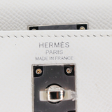Hermès 25cm Kelly Sellier White Epsom Leather Palladium Hardware