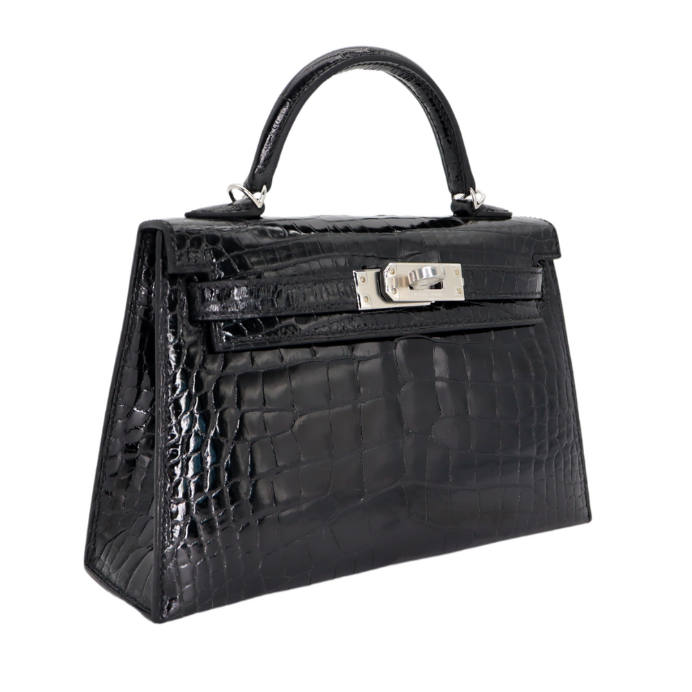 Hermès Kelly II Sellier Mini Black Shiny Alligator GHW exclusive