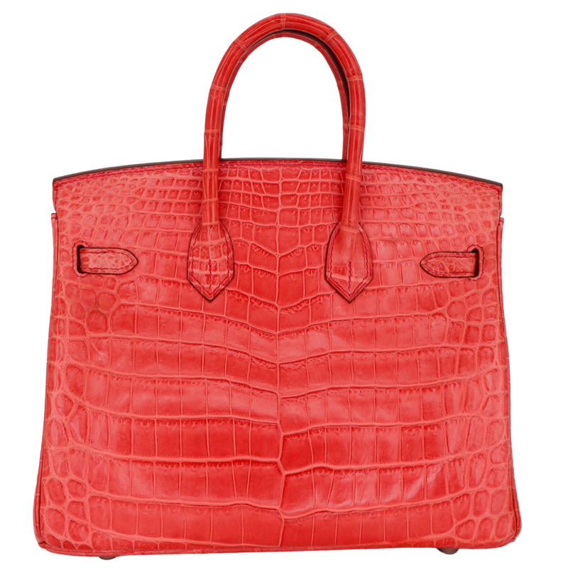 Hermès 25cm Birkin Bougainvillea Matte Niloticus Crocodile