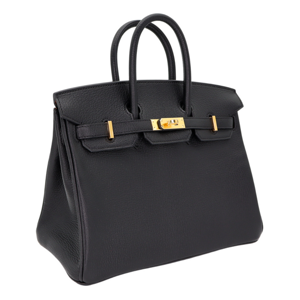 Hermès 25cm Birkin HSS Black/ Gold Chèvre Gold Hardware