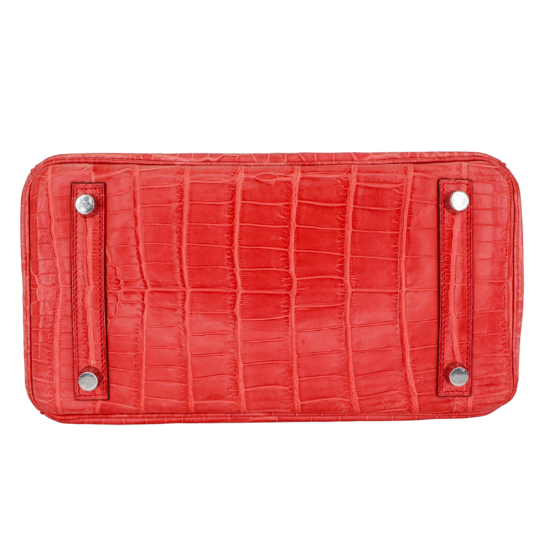 Hermès 25cm Birkin Bougainvillea Matte Niloticus Crocodile