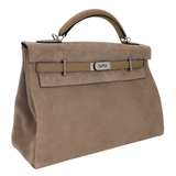 Hermès 42cm Kelly Maxi Beige Marfa Grizzly Palladium Hardware