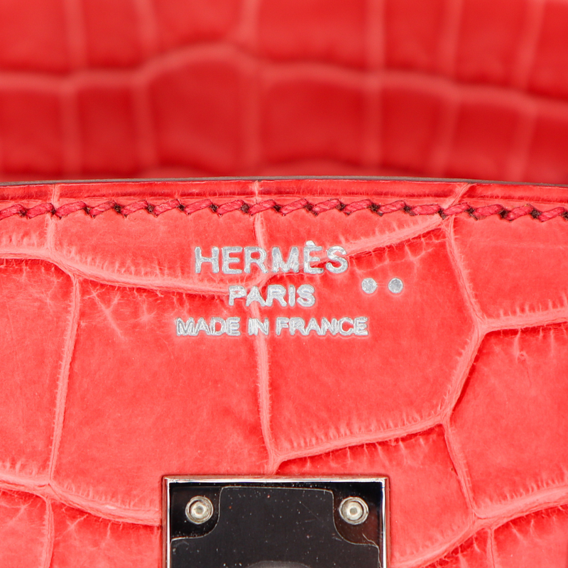 Hermès 25cm Birkin Bougainvillea Matte Niloticus Crocodile
