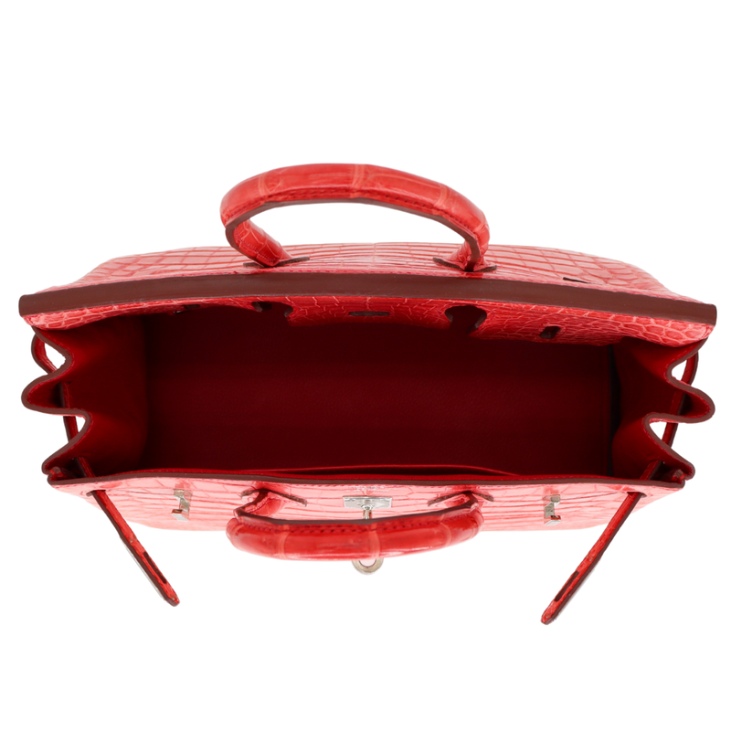 Hermès 25cm Birkin Bougainvillea Matte Niloticus Crocodile