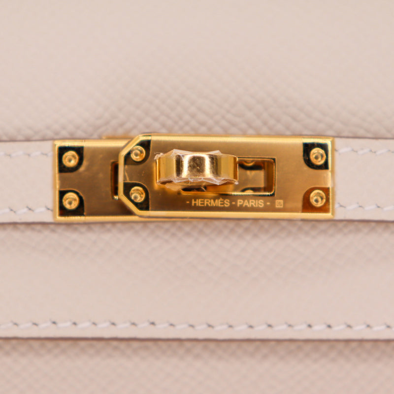 Hermès 25cm Kelly Sellier Craie Epsom Leather Gold Hardware