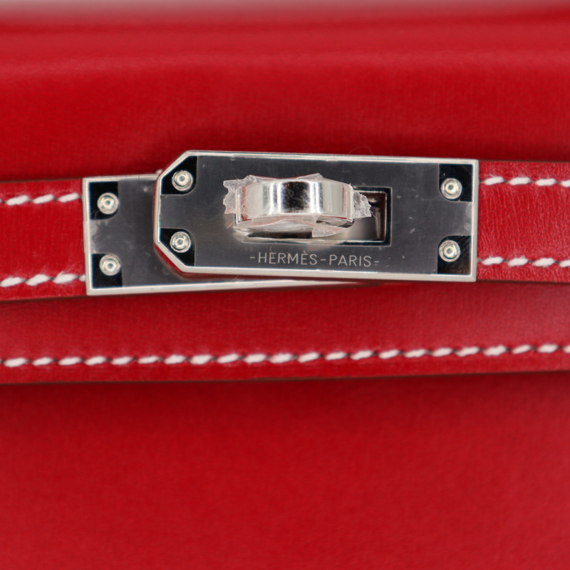 Hermès Kelly II Sellier Mini Rouge Piment Box Calf Leather Palladium Hardware