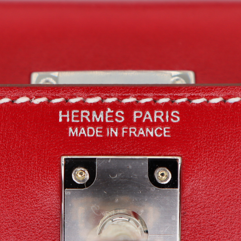 Hermès Kelly II Sellier Mini Rouge Piment Box Calf Leather Palladium Hardware