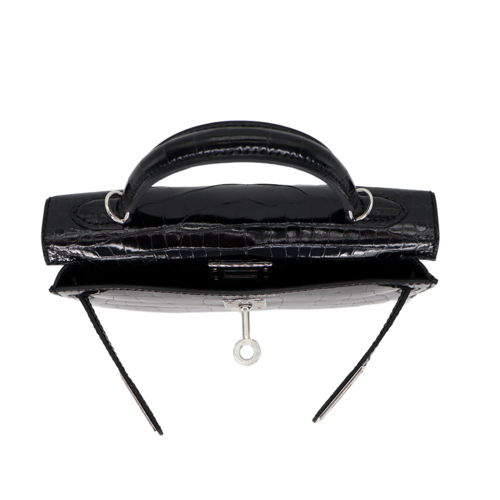 Hermès Kelly II Sellier Mini Black Shiny Alligator GHW exclusive