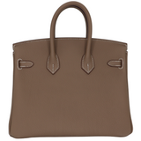 Hermès 25cm Birkin Etoupe Togo Leather Brushed Palladium Hardware