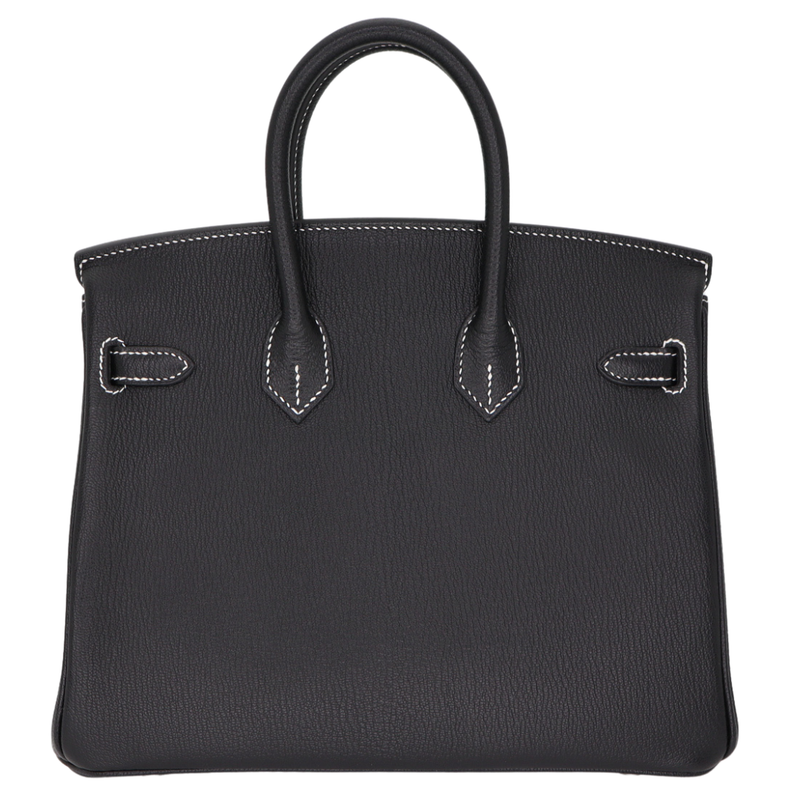Hermès 25cm Birkin HSS Black Chèvre Leather with Brushed Palladium Hardware