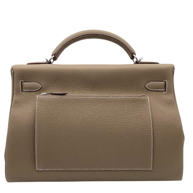 Hermès 42cm Kelly Maxi Etoupe Togo Leather Palladium Hardware