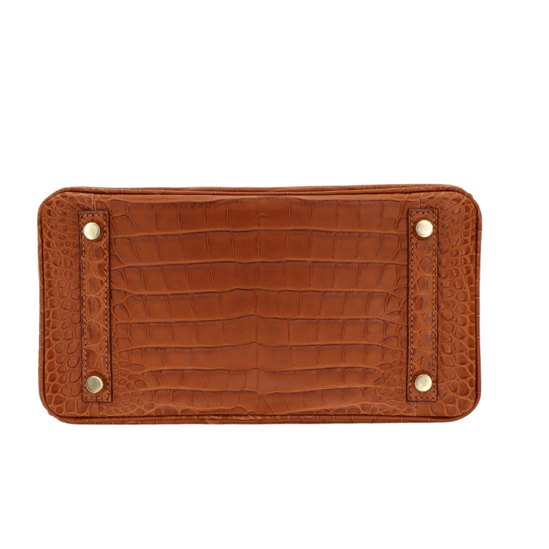 Hermès 25cm Birkin Gold Matte Alligator Gold Hardware – Privé Porter Hermès 25cm Birkin Gold Matte Alligator Gold Hardware – Privé Porter