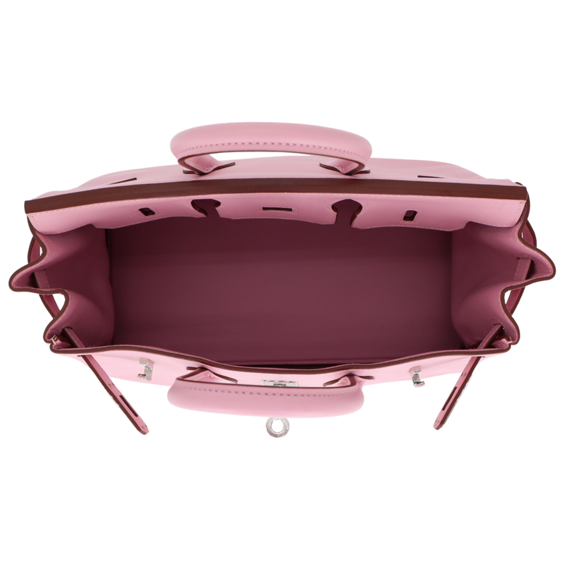 Hermès 25cm Birkin Mauve Sylvestre Swift Leather Palladium Hardware