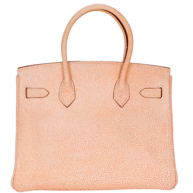 Hermès 30cm Birkin Orange Dalmatian Buffalo Leather Palladium Hardware