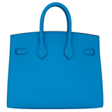 Hermès 25cm Birkin Sellier Bleu Frida Epsom Leather Palladium Hardware