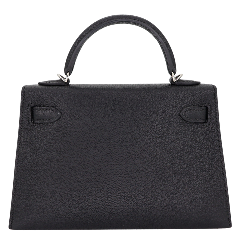 Hermès Kelly II Sellier Mini HSS Black Chèvre Leather Palladium Hardware