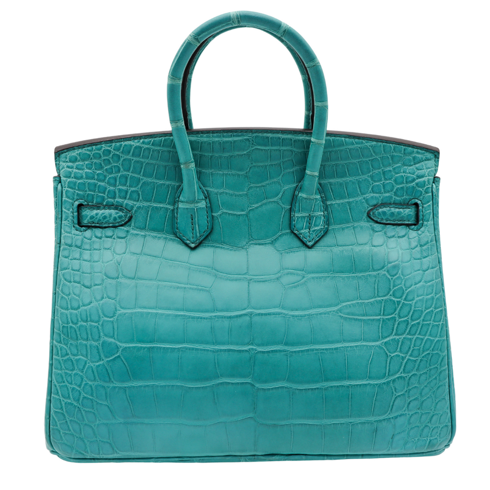 Hermès 25cm Birkin Bleu Paon Matte Alligator Gold Hardware – Privé