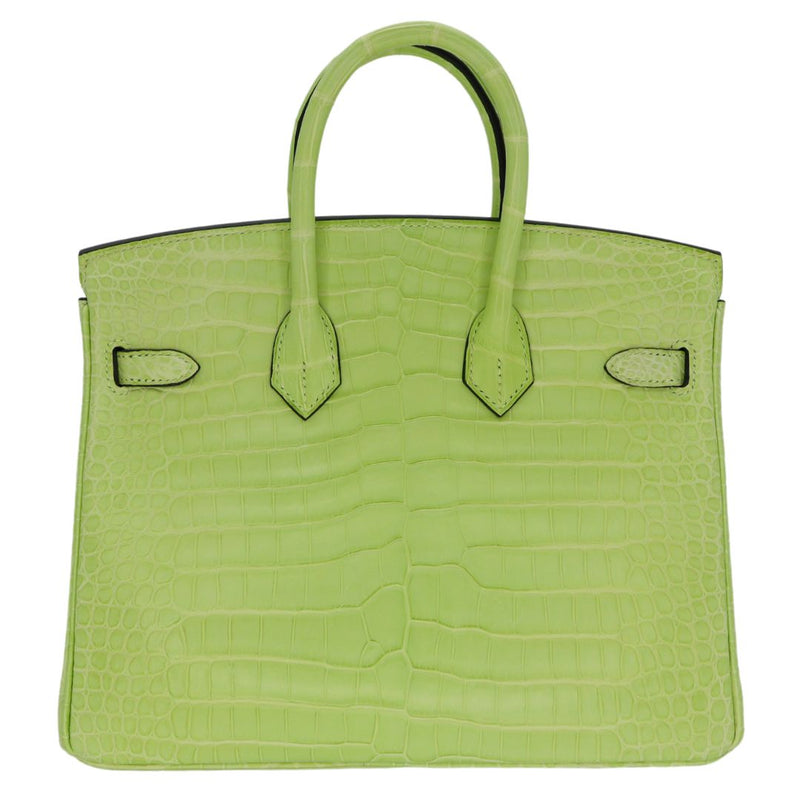 Hermès 25cm Birkin Jaune Bourgeon Matte Porosus Crocodile Palladium Hardware