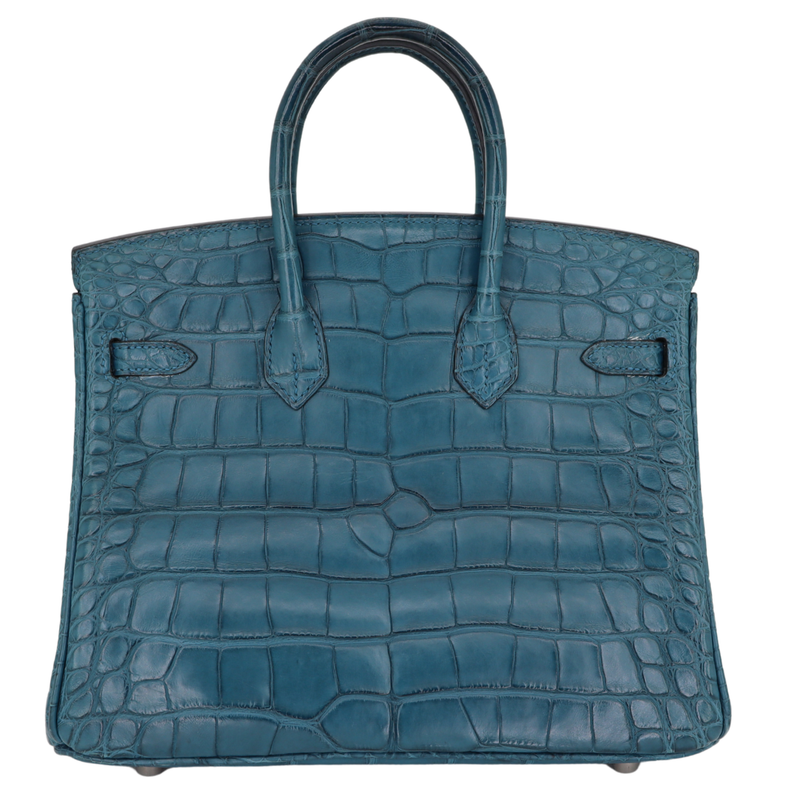 Hermès 25cm Birkin Bleu Cobalt Matte Alligator Palladium Hardware