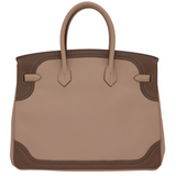 Hermès 35cm Birkin Ghillies Argile/Etoupe Swift Leather Palladium Hardware