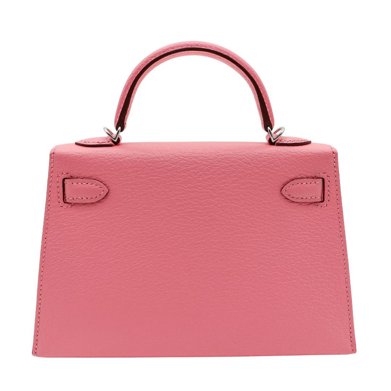 Hermès Kelly II Sellier Mini Verso Rose Confetti/Orange Chevre Leather Palladium Hardware