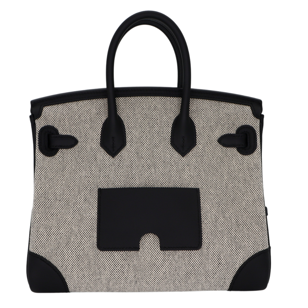 Hermès 25cm Birkin Cargo Nata Canvas Swift Leather Palladium