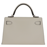 Hermès Kelly II Sellier Mini Cloute Nata Box Calf Studded Leather Palladium Hardware