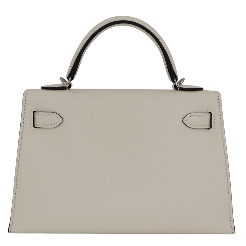 Hermès Kelly II Sellier Mini Cloute Nata Box Calf Studded Leather Palladium Hardware