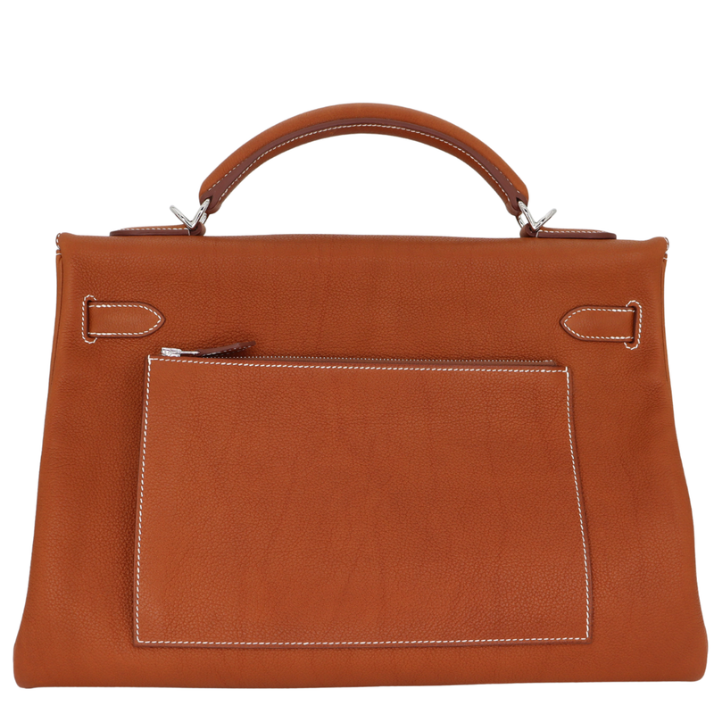 HERMES 空き箱 約39×35×18,2cm Hermès 42cm Kelly Maxi Fauve Barenia Leather Palladium Hardware