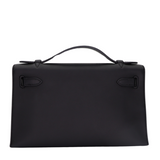 Hermès Kelly Pochette Black Swift Leather Palladium Hardware