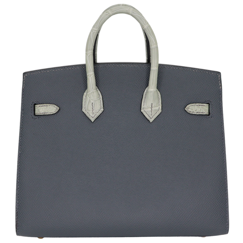 Hermès 20cm Birkin Sellier Faubourg House White Snow Palladium