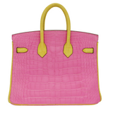 Hermès 25cm Birkin HSS Bubblegum/Mimosa Matte Alligator Brushed Gold Hardware