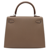 Hermès 25cm Kelly Sellier Etoupe Epsom Leather Palladium Hardware
