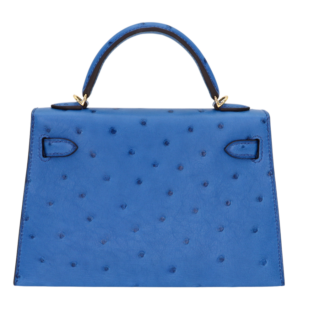 Hermès Kelly II Sellier Mini Mykonos Ostrich Gold Hardware – Privé